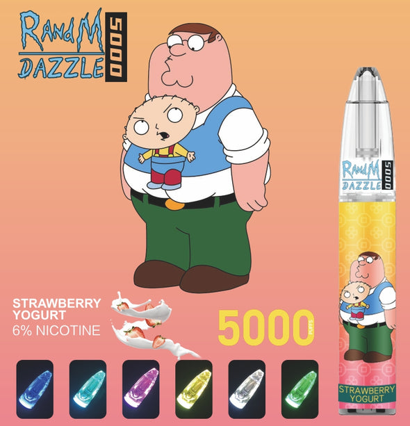 Tank Refillale Disposable Vape Pen RM Dazzle RGB Light Wholesale 5000 Puffs Cigarette