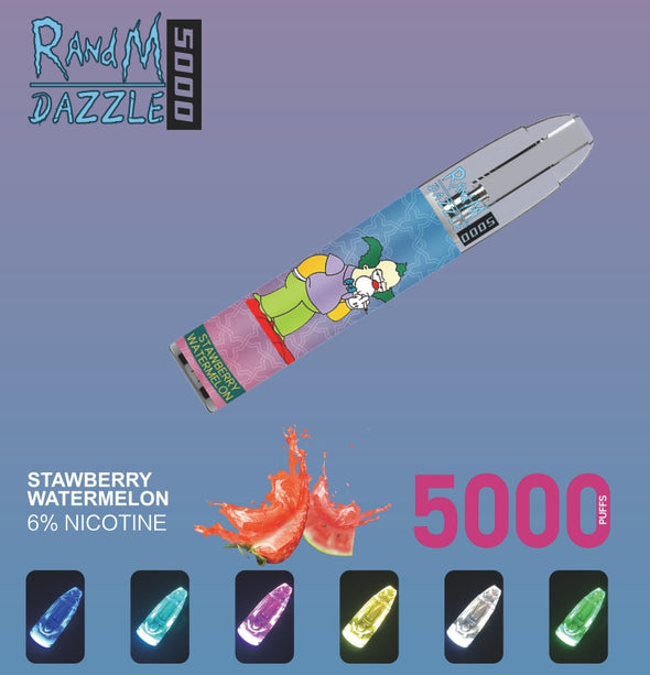 Tank Refillale Disposable Vape Pen RM Dazzle RGB Light Wholesale 5000 Puffs Cigarette